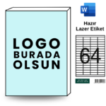 Özelleştirilebilir HB-1164 52,5 x 18 mm A4 Baskılı Laser Etiket