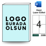 Özelleştirilebilir HB-1204 105 x 148,5 mm A4 Baskılı Laser Etiket