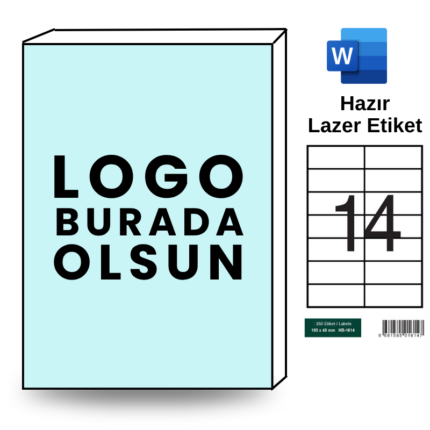 Özelleştirilebilir HB-1614 105 x 40 mm A4 Baskılı Laser Etiket