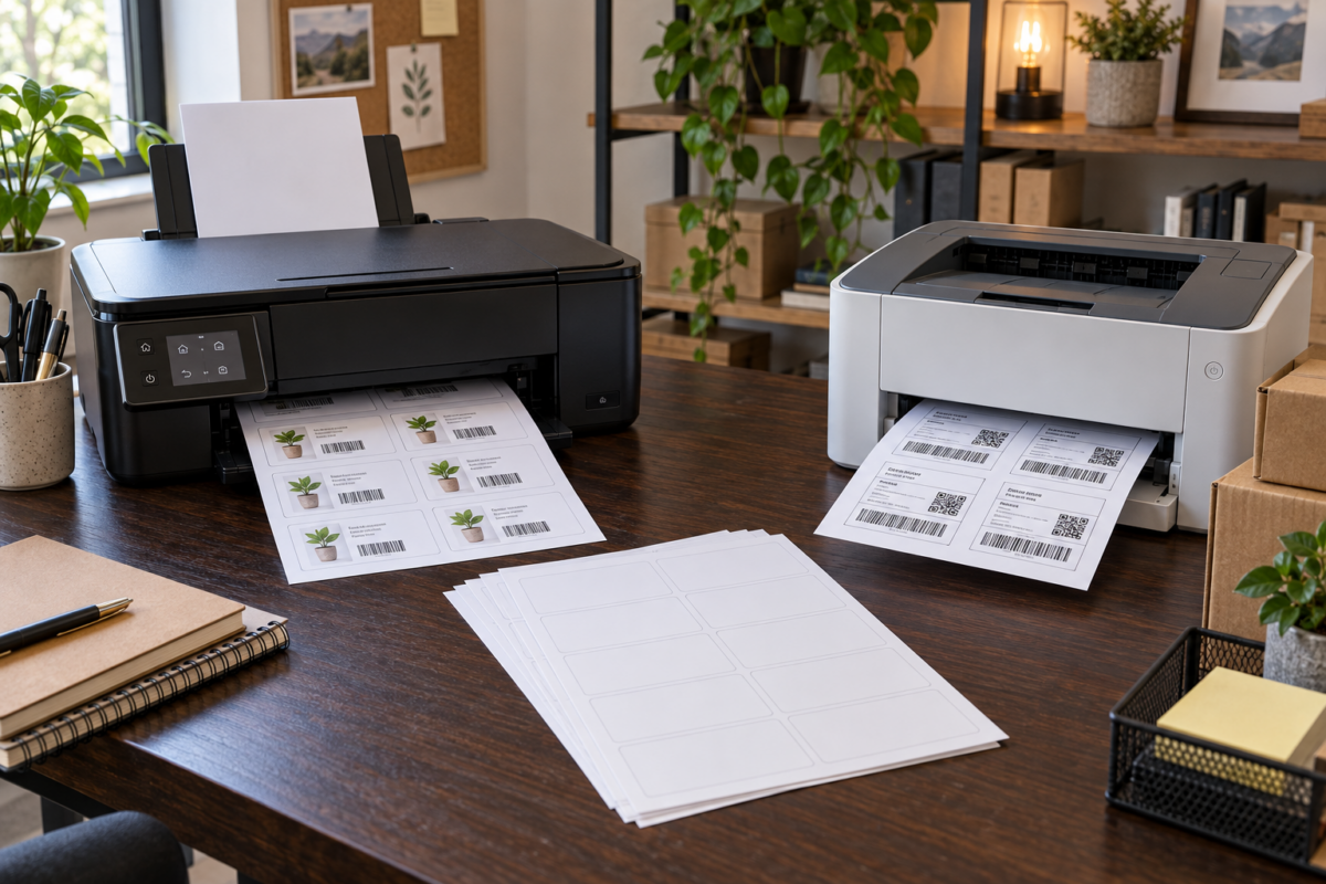 Lazer ve inkjet yazıcılarda kullanılan boş A4 yapışkanlı etiketler